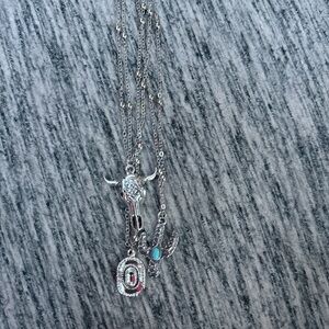Silver Pendant Necklace with Turquoise Accent